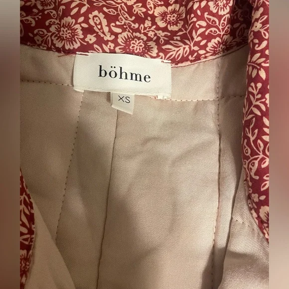 bohme Rose Pink Quilted Bomber Jacket with Cream Trim New no tags - Picture 3 of 6